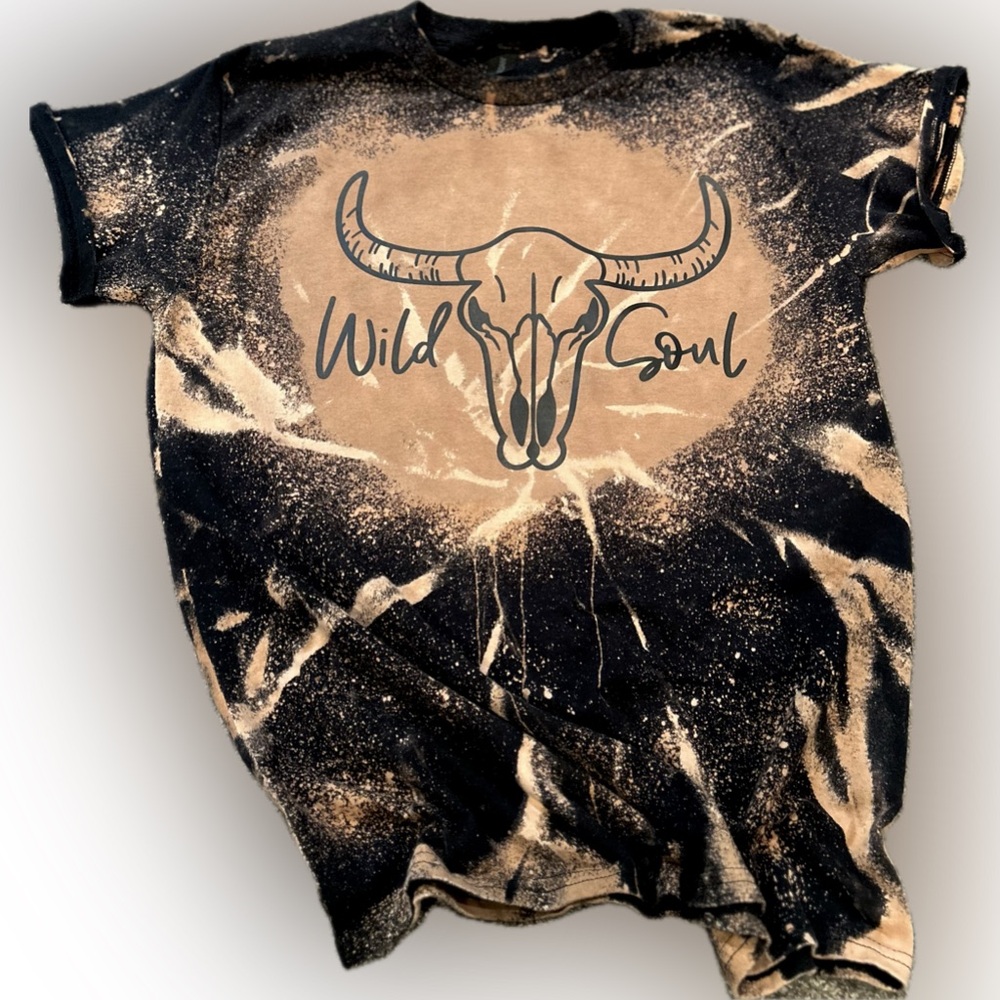 Gildan Black Bleached “Wild Soul” T-Shirt